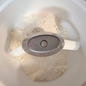 dry ingredients in mixer
