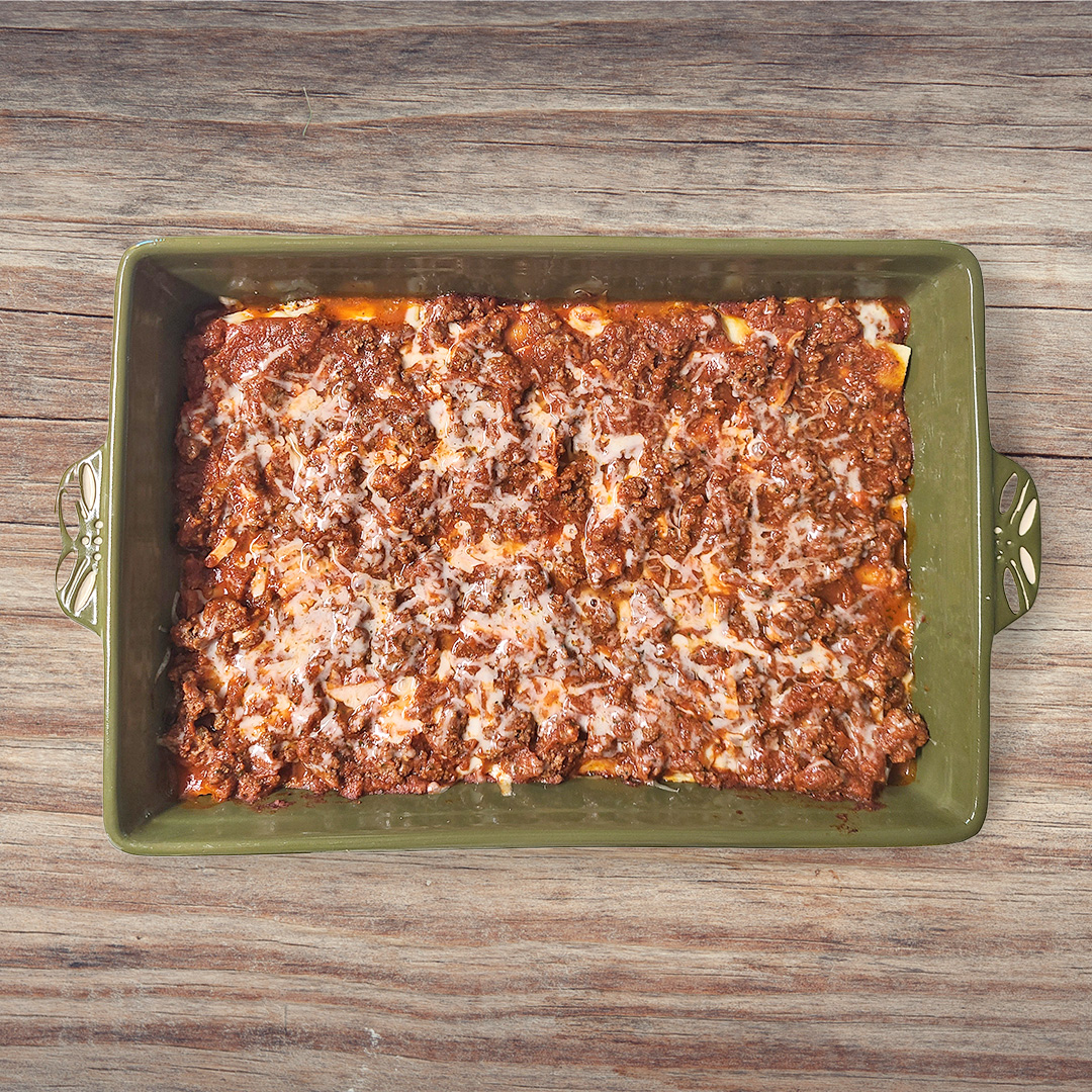 Lasagna in Green Dish