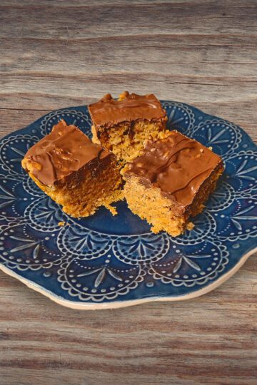 Gluten Free Peanut Butter Krispy Treats on Plate