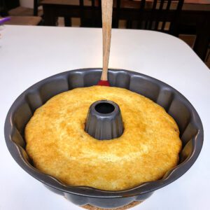 Release edges of cake from pan using a spatula