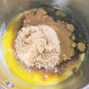 brown sugar added to melted butter