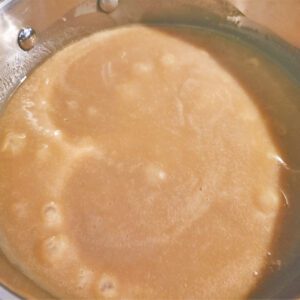 Sauce barely brought back to a boil