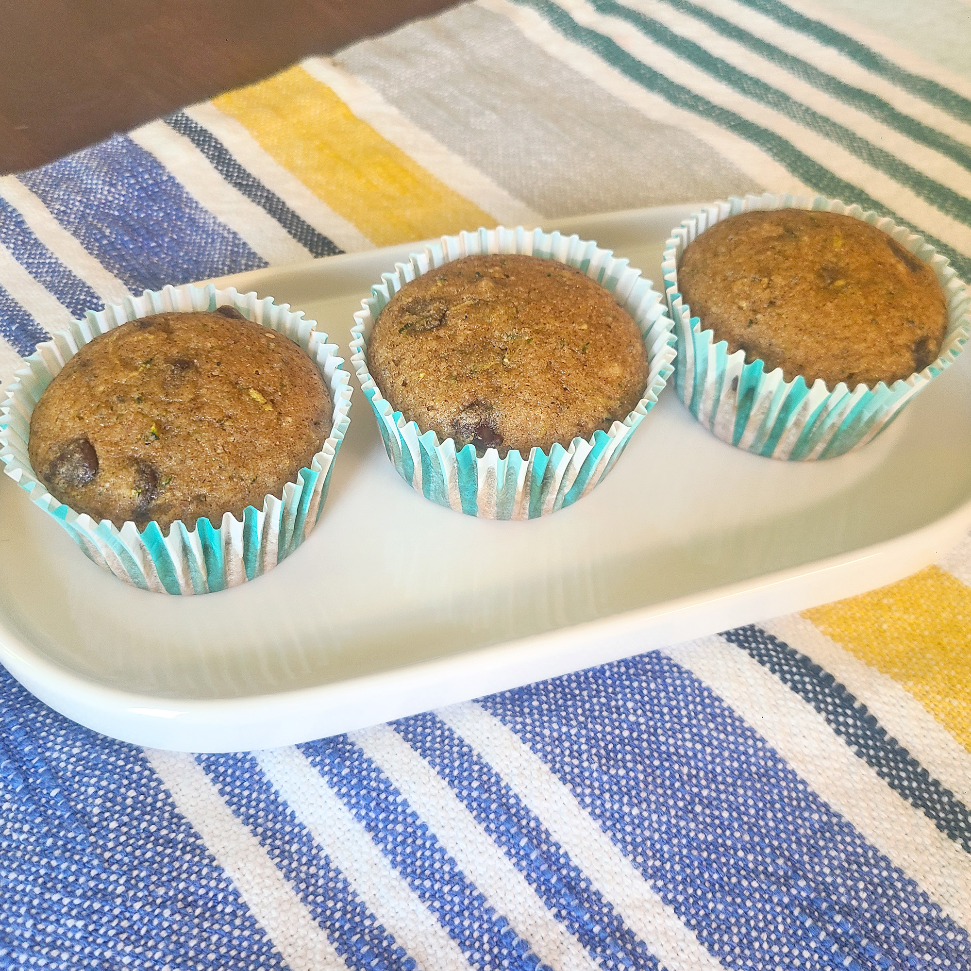 Gluten and dairy free zucchini chocolate chip muffins