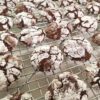 gluten free Double Chocolate Crinkle Cookies on a cooling rack